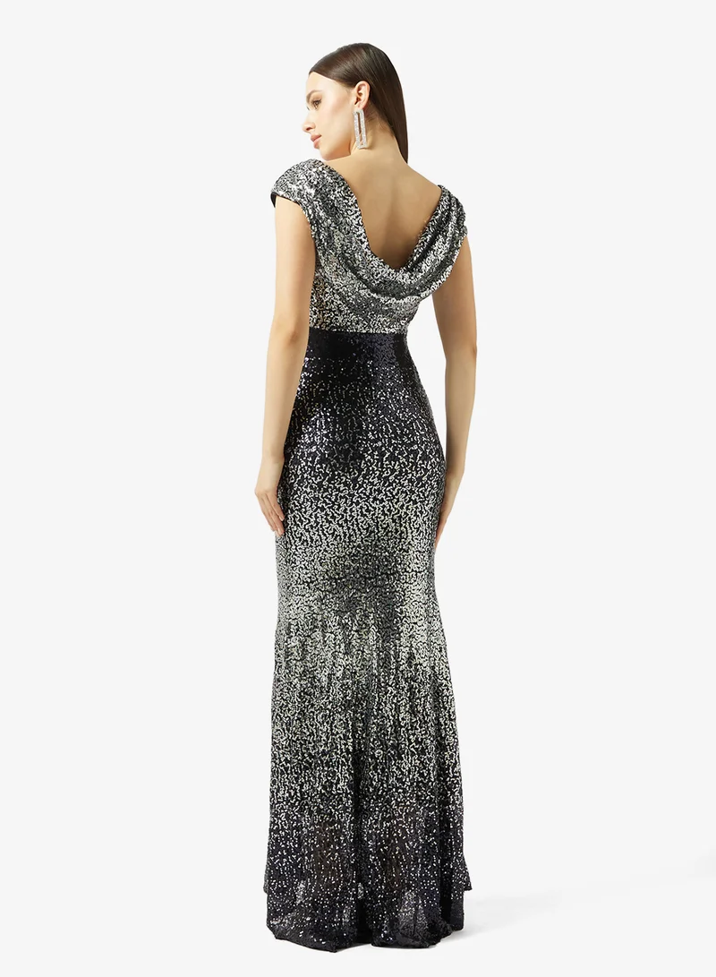 Ella Limited Edition Shimmer Dress With Back Cowl Neck